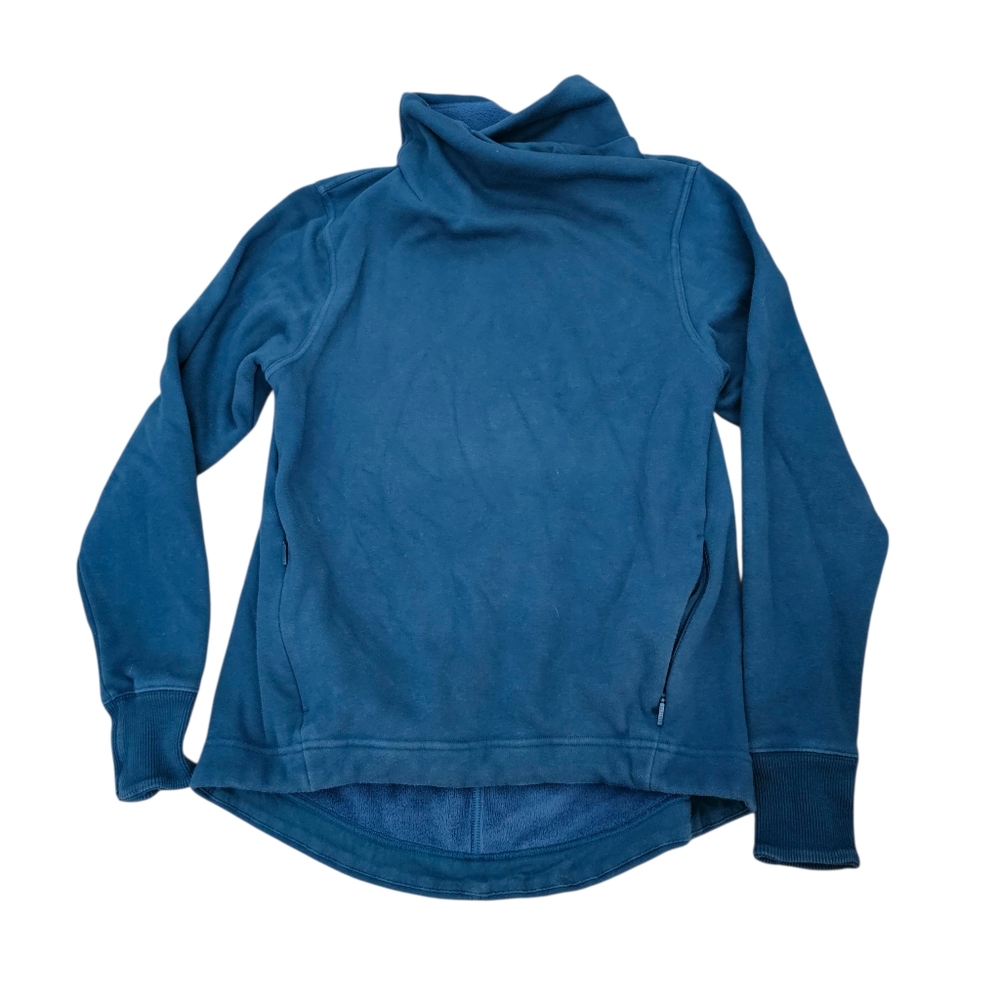 Athleta Cozy Karma Funnel‎ Neck Sweatshirt XS Blue Pockets